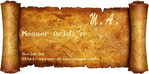 Messer Arián névjegykártya